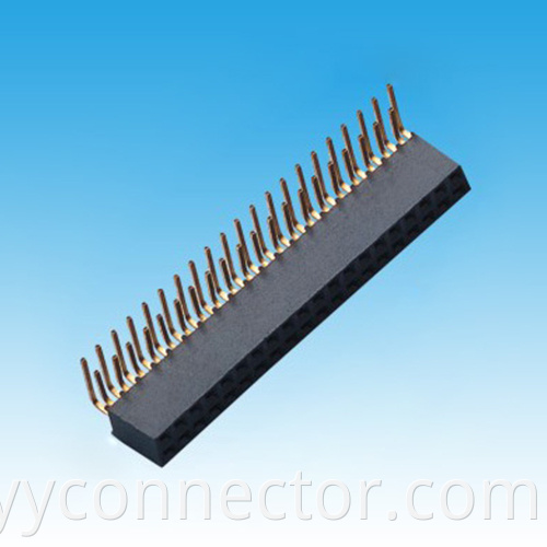 2.0mm H6.35mm Dual Row R/A Female Header Connector